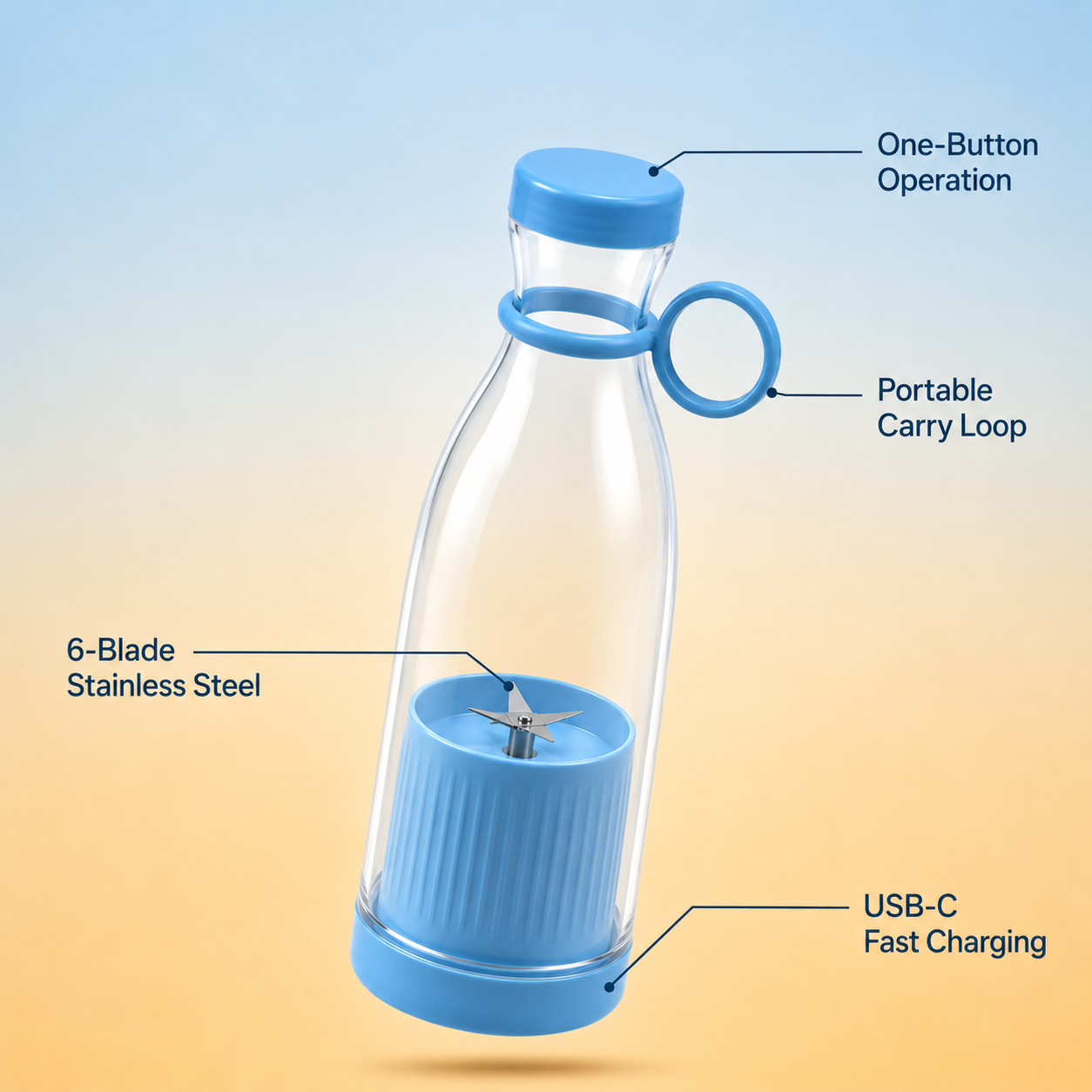 Blue Blender Bottle for Smoothies and Shakes — photo 2